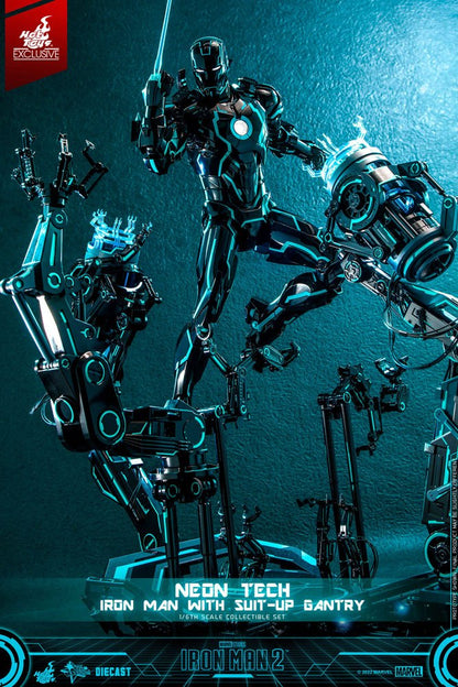 Iron Man 2 Actionfigur 1/6 Neon Tech Iron Man mit Suit-Up Gantry 32 cm Image 5