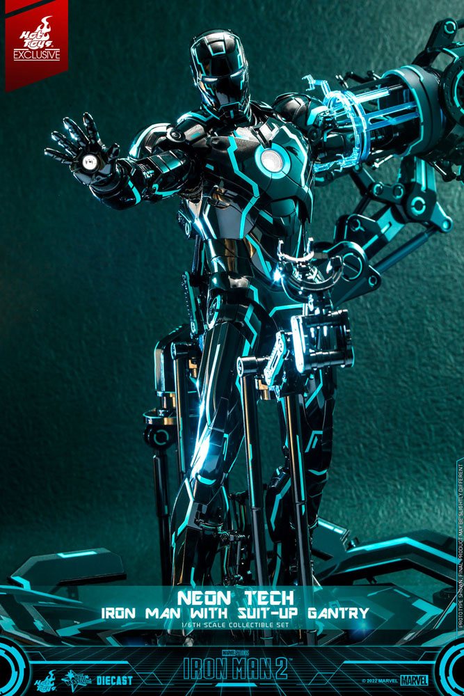 Iron Man 2 Actionfigur 1/6 Neon Tech Iron Man mit Suit-Up Gantry 32 cm Image 6