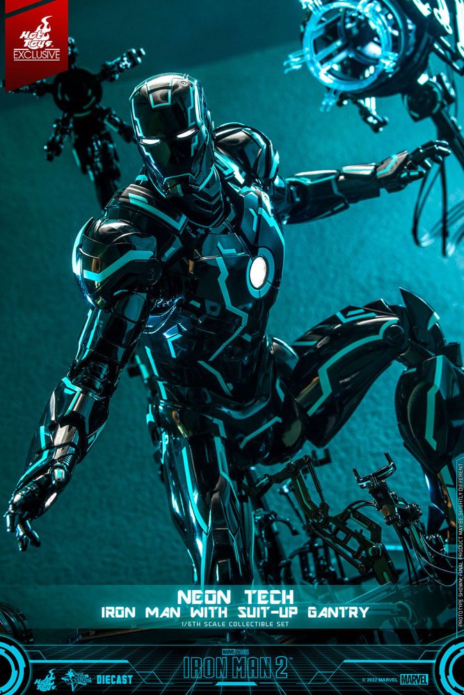 Iron Man 2 Actionfigur 1/6 Neon Tech Iron Man mit Suit-Up Gantry 32 cm Image 7