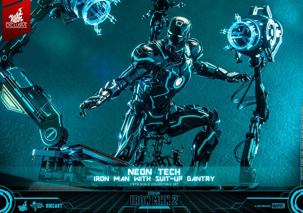 Iron Man 2 Actionfigur 1/6 Neon Tech Iron Man mit Suit-Up Gantry 32 cm Image 12