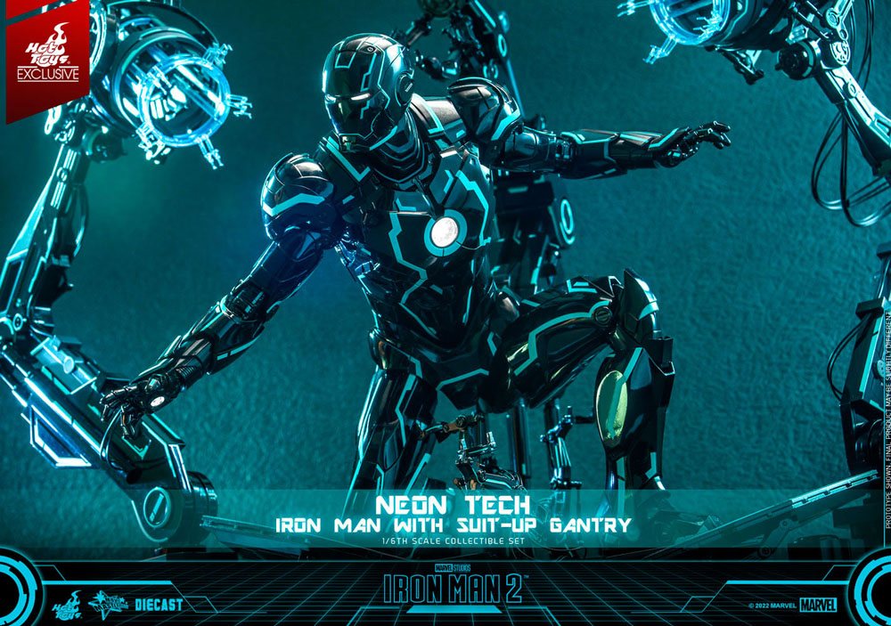 Iron Man 2 Actionfigur 1/6 Neon Tech Iron Man mit Suit-Up Gantry 32 cm Image 15