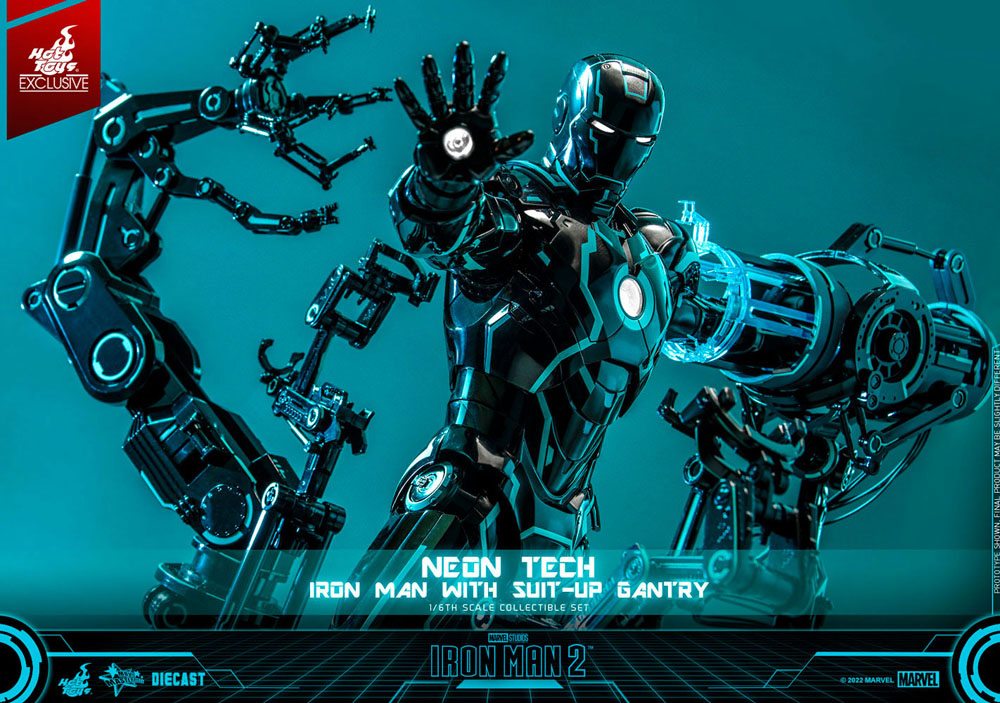 Iron Man 2 Actionfigur 1/6 Neon Tech Iron Man mit Suit-Up Gantry 32 cm Image 16