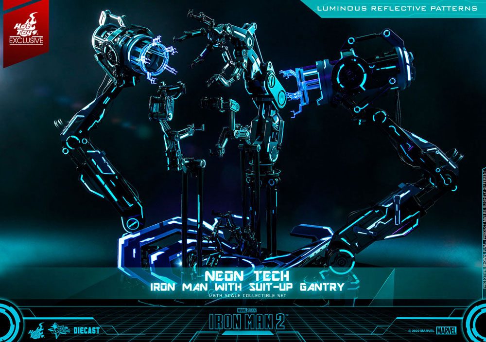 Iron Man 2 Actionfigur 1/6 Neon Tech Iron Man mit Suit-Up Gantry 32 cm Image 17