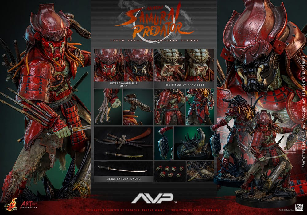 Alien vs. Predator Artist Collection Actionfigur 1/6 Akaoni Samurai Predator 35 cm Image 18