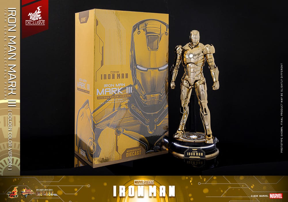 Iron Man Movie Masterpiece Diecast Actionfigur 1/6 Iron Man Mark III (Gold Color Version) Hot Toys Exclusive 33 cm Image 16