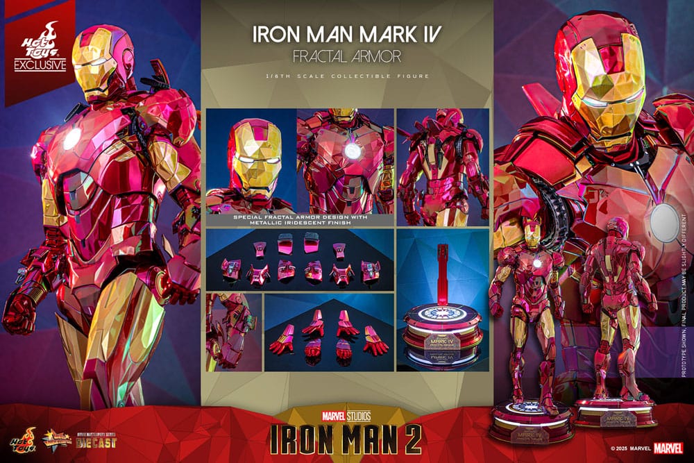 Iron Man Movie Masterpiece Diecast Actionfigur 1/6 Iron Man Mark VI (Fractal Armor) Hot Toys Exclusive 33 cm Image 21
