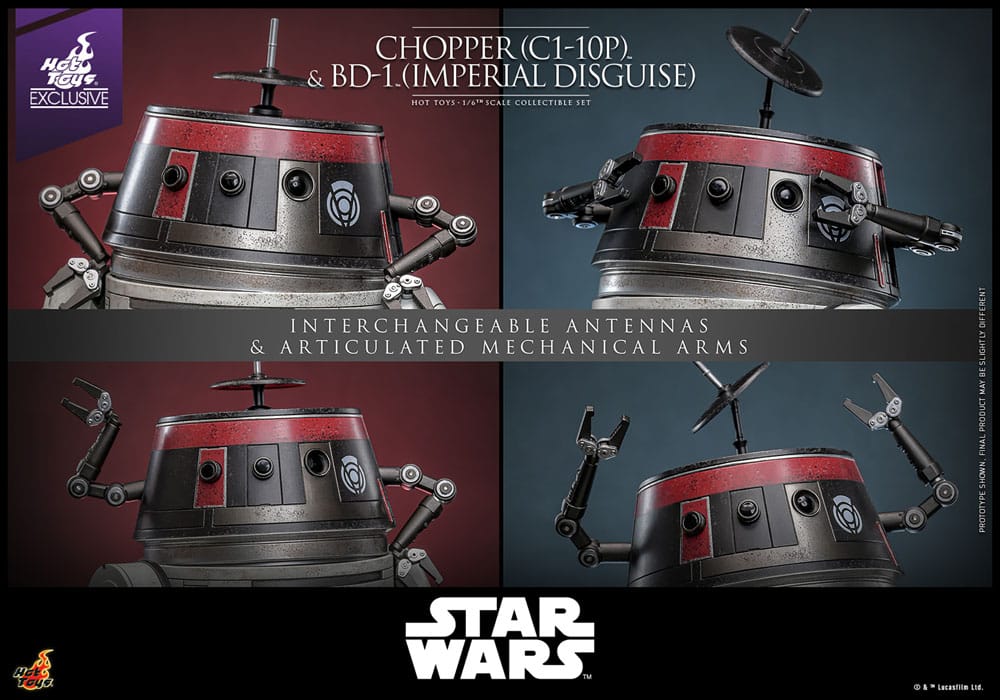 Star Wars Actionfigur Set 1/6 Chopper (C1-10P&trade;) & BD-1&trade; (Imperial Disguise) 18 cm & 8 cm Image 14
