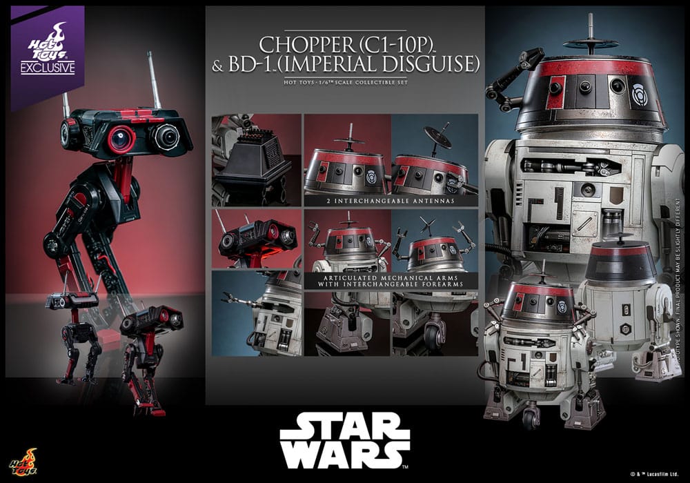 Star Wars Actionfigur Set 1/6 Chopper (C1-10P&trade;) & BD-1&trade; (Imperial Disguise) 18 cm & 8 cm Image 15