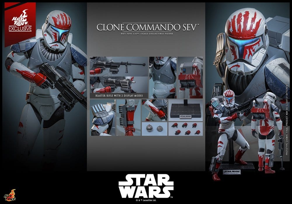 Star Wars: The Clone Wars Television Masterpiece Actionfigur 1/6 Clone Commando Sev (Hot Toys Exclusive) 30 cm Image 12