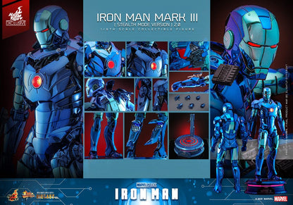 Iron Man Movie Masterpiece Diecast Actionfigur 1/6 Iron Man Mark III (Stealth Mode Ver.) 2.0 Hot Toys Exclusive 33 cm Image 19
