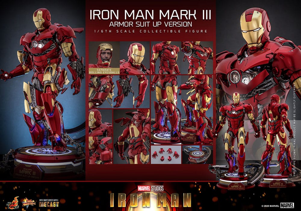 Iron Man Movie Masterpiece Diecast Actionfigur 1/6 Iron Man Mark III (Armor Suit Up Version) 32 cm Image 19