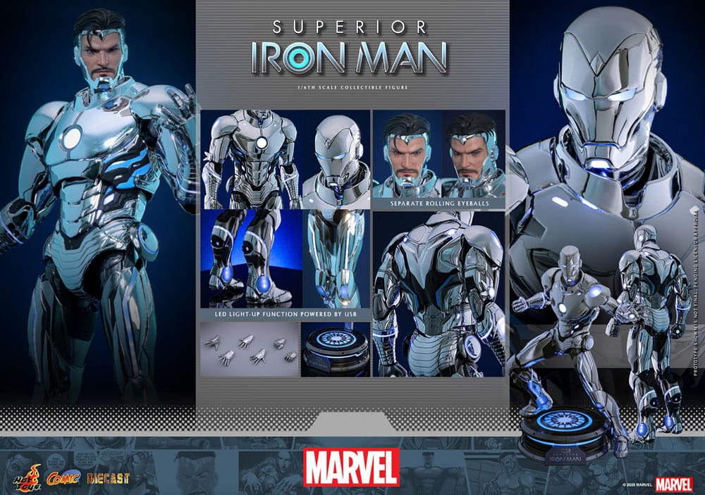 Marvel Comic Diecast Masterpiece Actionfigur 1/6 Superior Iron Man 32 cm Image 20