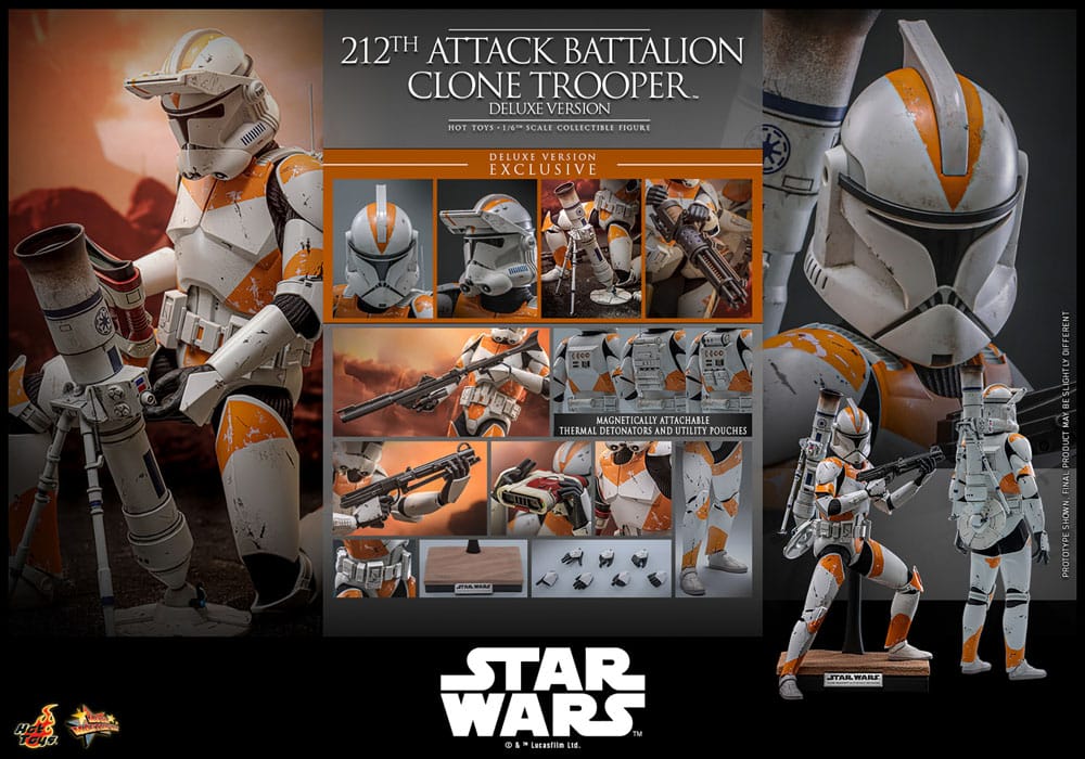 Star Wars: The Clone Wars Actionfigur 1/6 212th Attack Battalion Clone Trooper Deluxe Version 30 cm Image 35
