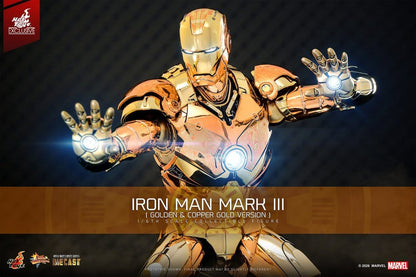 Iron Man Movie Masterpiece Diecast Actionfigur 1/6 Iron Man Mark III (Golden & Copper Gold Version) Hot Toys Exclusive 33 cm Image 2