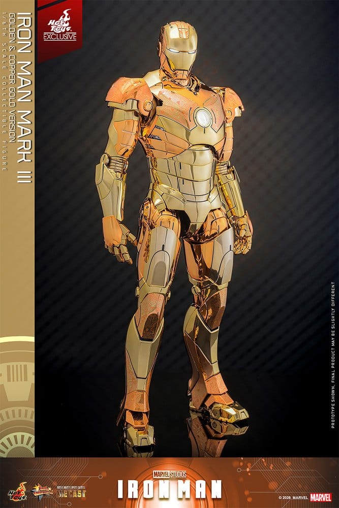 Iron Man Movie Masterpiece Diecast Actionfigur 1/6 Iron Man Mark III (Golden & Copper Gold Version) Hot Toys Exclusive 33 cm Image 3