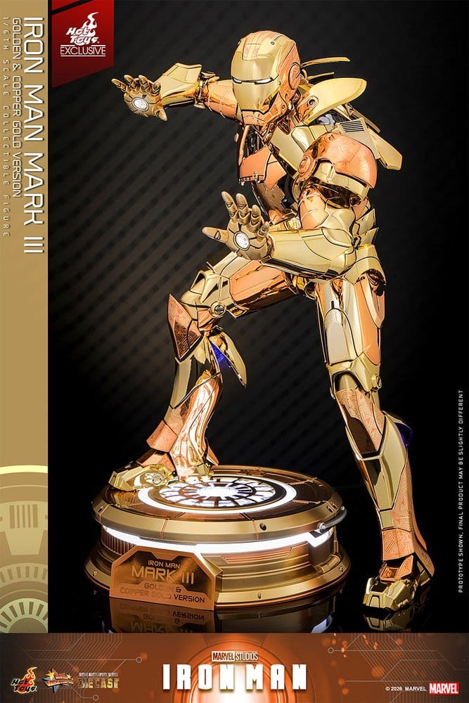 Iron Man Movie Masterpiece Diecast Actionfigur 1/6 Iron Man Mark III (Golden & Copper Gold Version) Hot Toys Exclusive 33 cm Image 5