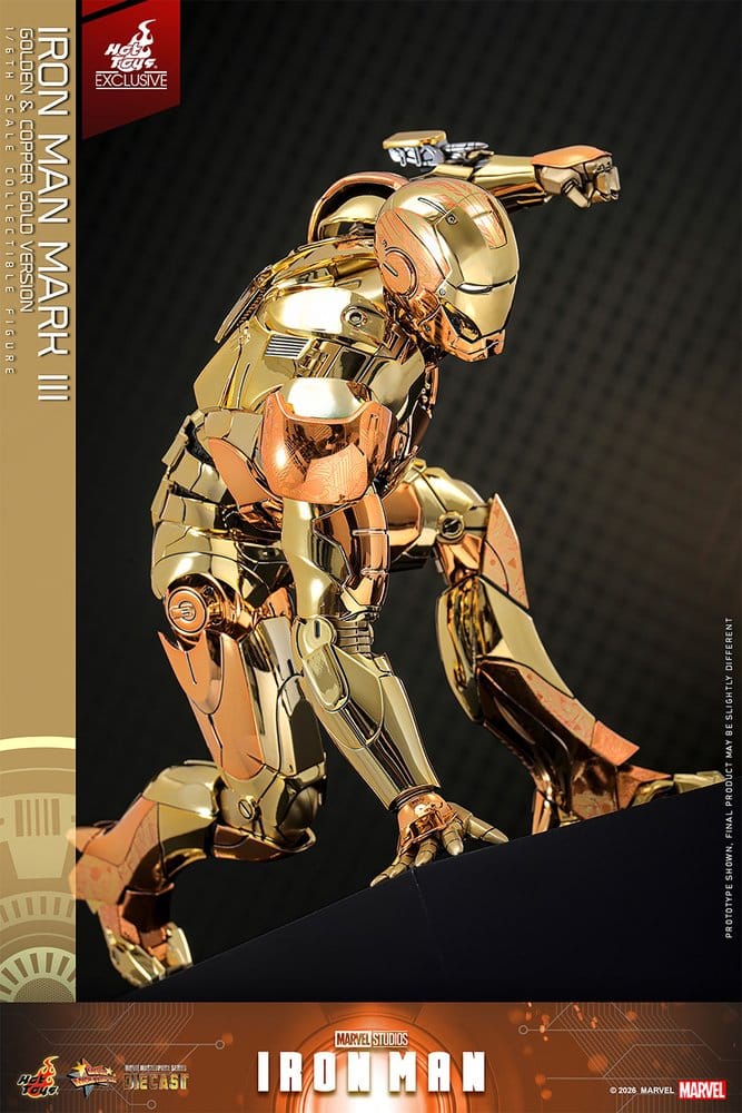 Iron Man Movie Masterpiece Diecast Actionfigur 1/6 Iron Man Mark III (Golden & Copper Gold Version) Hot Toys Exclusive 33 cm Image 6