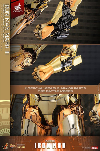 Iron Man Movie Masterpiece Diecast Actionfigur 1/6 Iron Man Mark III (Golden & Copper Gold Version) Hot Toys Exclusive 33 cm Image 13