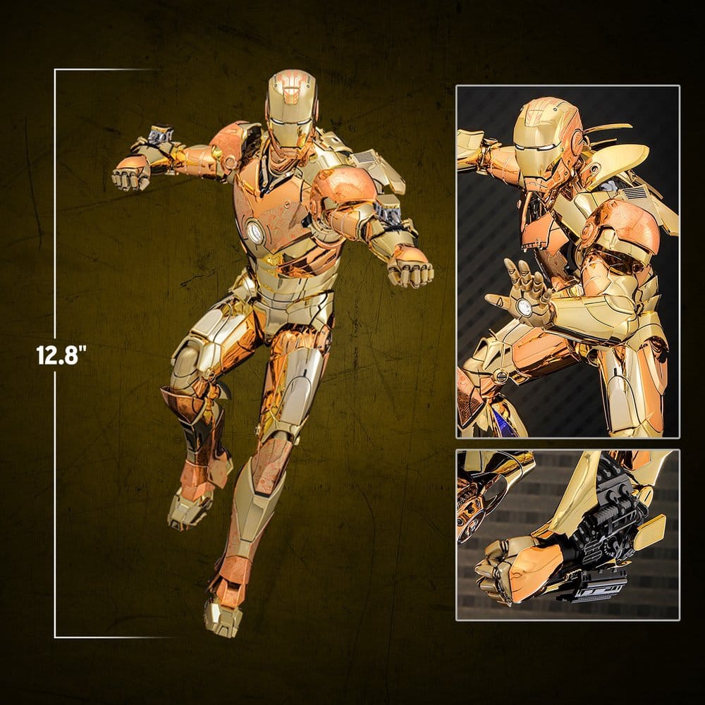 Iron Man Movie Masterpiece Diecast Actionfigur 1/6 Iron Man Mark III (Golden & Copper Gold Version) Hot Toys Exclusive 33 cm Image 15