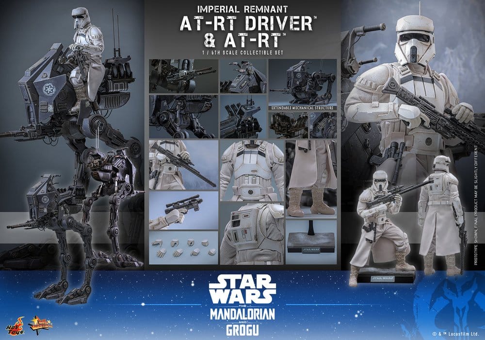 Star Wars: The Mandalorian & Grogu Movie Masterpiece Actionfiguren Set 1/6 Imperial Remnant AT-RT Driver & AT-RT 60 cm Image 20