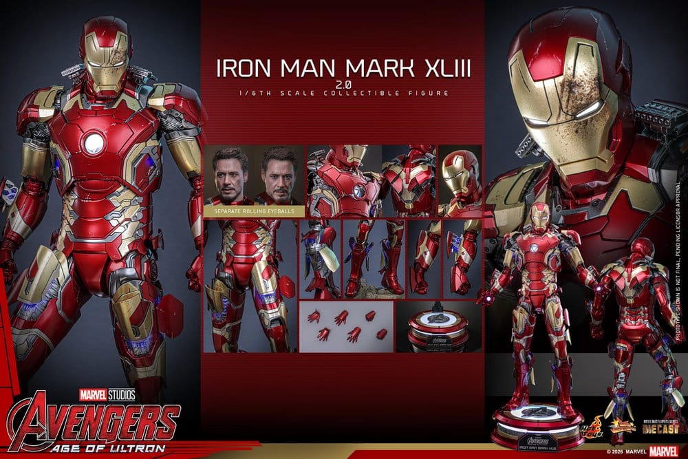 Avengers: Age of Ultron Movie Masterpiece Diecast Actionfigur 1/6 Iron Man Mark XLIII (2.0) 32 cm Image 21