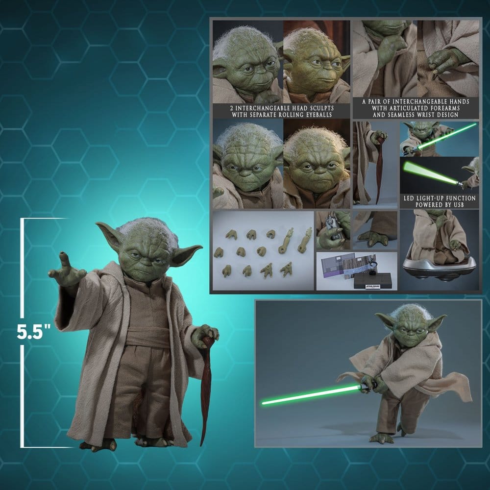 Star Wars: Die Rache der Sith Movie Masterpiece Actionfigur 1/6 Yoda 14 cm Image 15