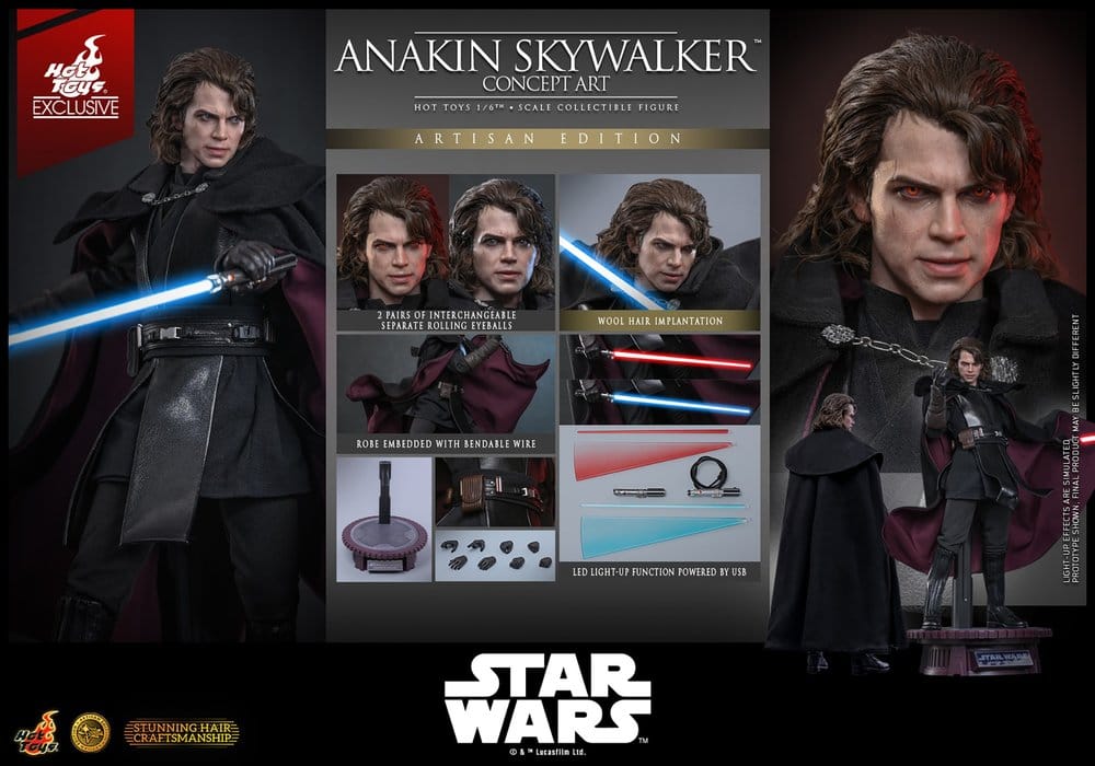 Star Wars Episode III: Die Rache der Sith Movie Masterpiece Actionfigur 1/6 Anakin Skywalker (Concept Art Version) (Artisan Edition) Hot Toys Exclusive 31 cm Image 21