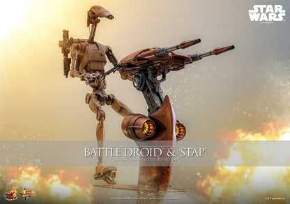 Star Wars: The Phantom Menace Movie Masterpiece Actionfiguren Set 1/6 Battle Droid & STAP 32 cm Image 2