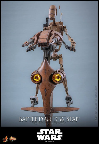 Star Wars: The Phantom Menace Movie Masterpiece Actionfiguren Set 1/6 Battle Droid & STAP 32 cm Image 3