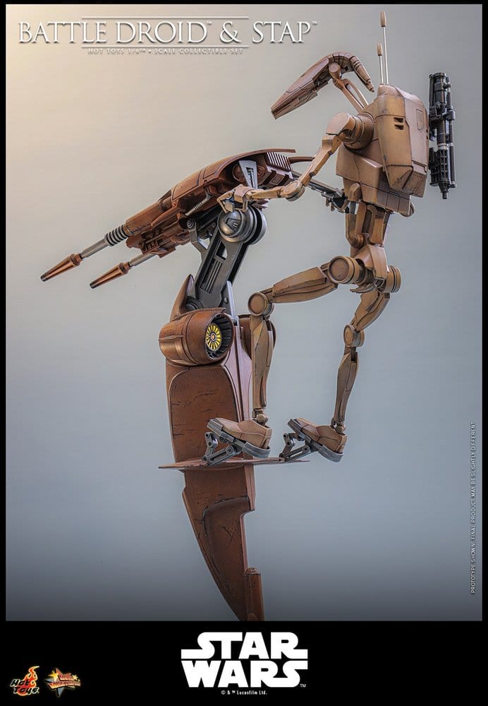 Star Wars: The Phantom Menace Movie Masterpiece Actionfiguren Set 1/6 Battle Droid & STAP 32 cm Image 4