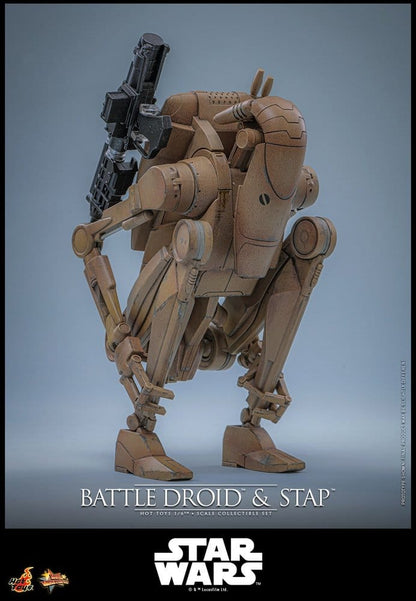 Star Wars: The Phantom Menace Movie Masterpiece Actionfiguren Set 1/6 Battle Droid & STAP 32 cm Image 5