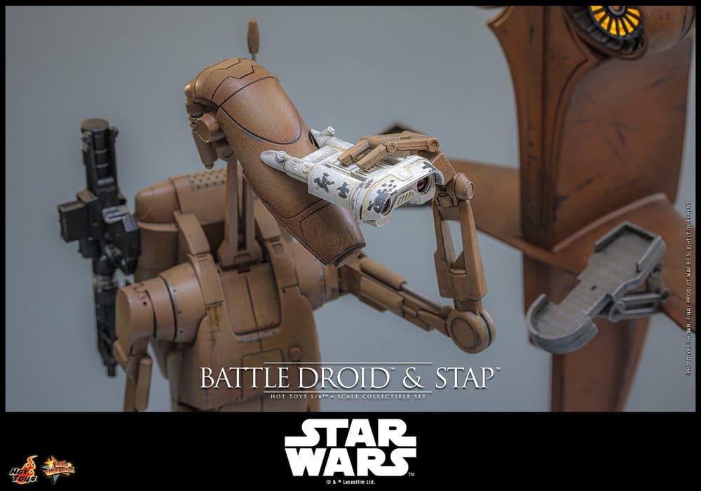 Star Wars: The Phantom Menace Movie Masterpiece Actionfiguren Set 1/6 Battle Droid & STAP 32 cm Image 7