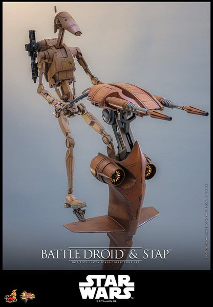 Star Wars: The Phantom Menace Movie Masterpiece Actionfiguren Set 1/6 Battle Droid & STAP 32 cm Image 8