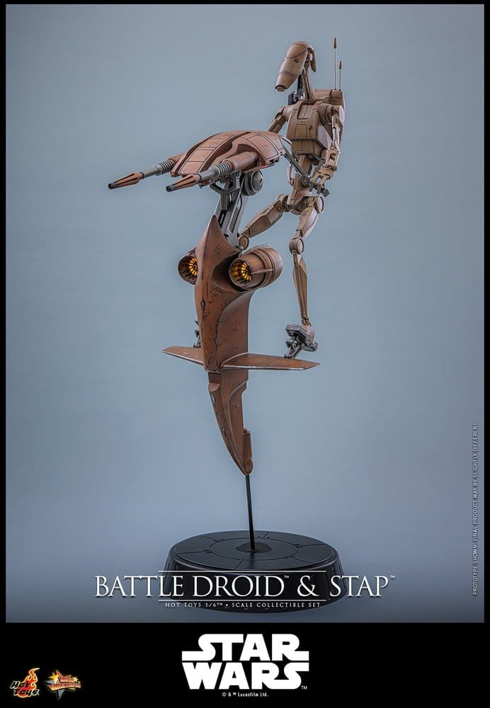 Star Wars: The Phantom Menace Movie Masterpiece Actionfiguren Set 1/6 Battle Droid & STAP 32 cm Image 9