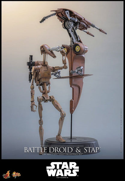 Star Wars: The Phantom Menace Movie Masterpiece Actionfiguren Set 1/6 Battle Droid & STAP 32 cm Image 10