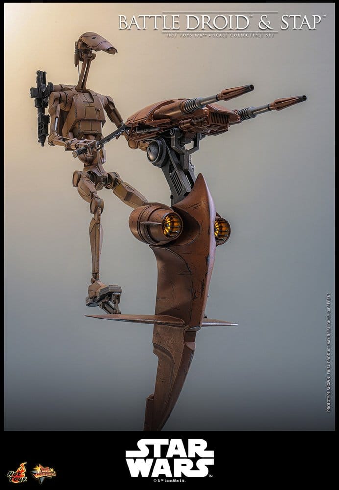 Star Wars: The Phantom Menace Movie Masterpiece Actionfiguren Set 1/6 Battle Droid & STAP 32 cm Image 11