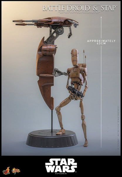 Star Wars: The Phantom Menace Movie Masterpiece Actionfiguren Set 1/6 Battle Droid & STAP 32 cm Image 12