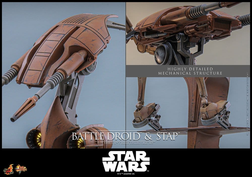Star Wars: The Phantom Menace Movie Masterpiece Actionfiguren Set 1/6 Battle Droid & STAP 32 cm Image 13