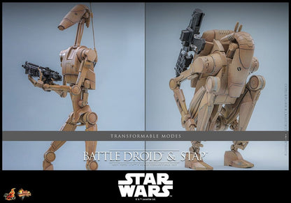 Star Wars: The Phantom Menace Movie Masterpiece Actionfiguren Set 1/6 Battle Droid & STAP 32 cm Image 14
