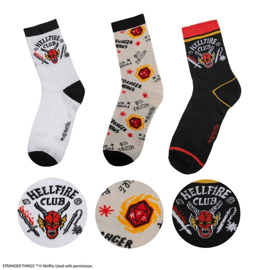Stranger Things: Hellfire Club Set of 3 Socks Image 1