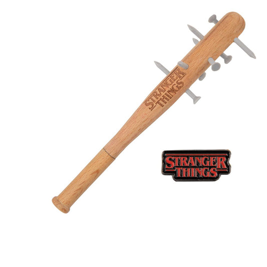 Stranger Things Stachelige Schlägerkugelschreiber & Stranger Things Anstecknadel Image 1
