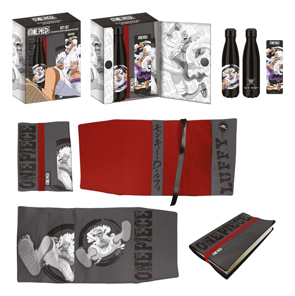 One Piece Stahlflasche, Sticker, Buchumschlag Geschenkset Luffy Image