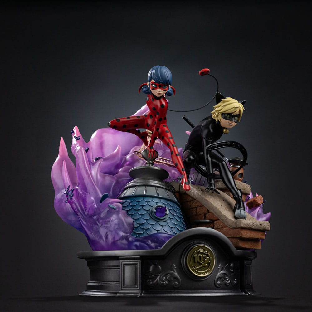 Miraculous Deluxe Art Scale Statue 1/10 Lady Bug and Cat Noir Signed Edition 23 cm Image 4
