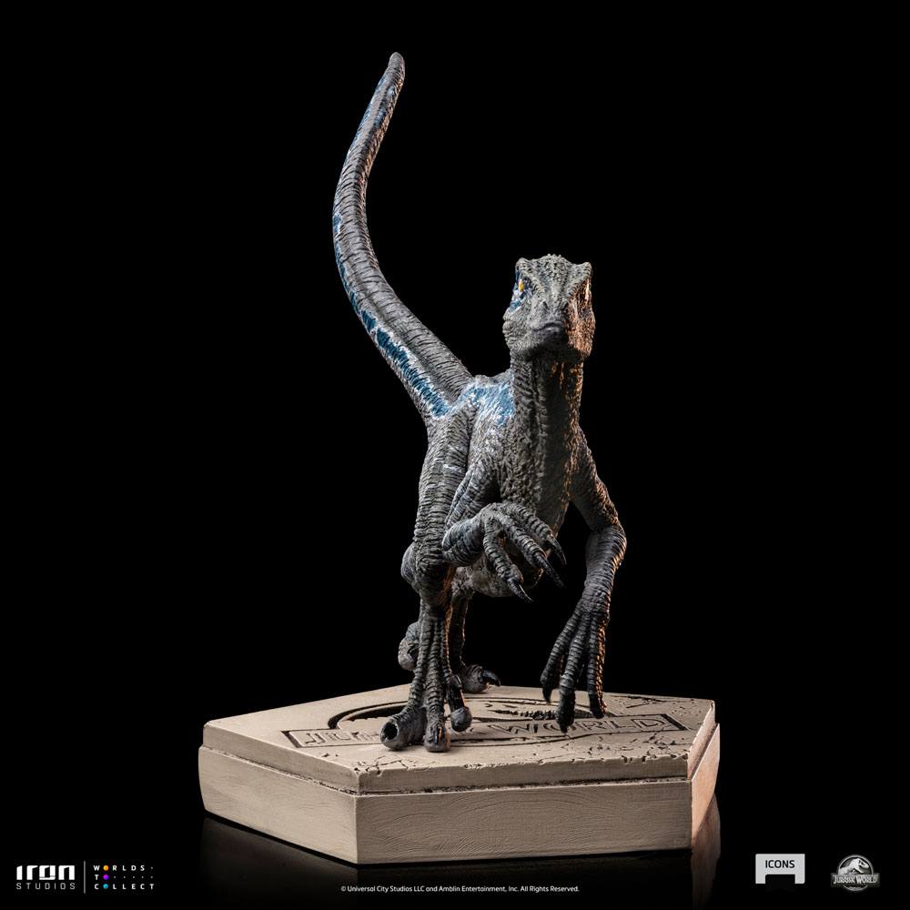 Jurassic World Icons Statue Velociraptor Blue 9 cm Image 3