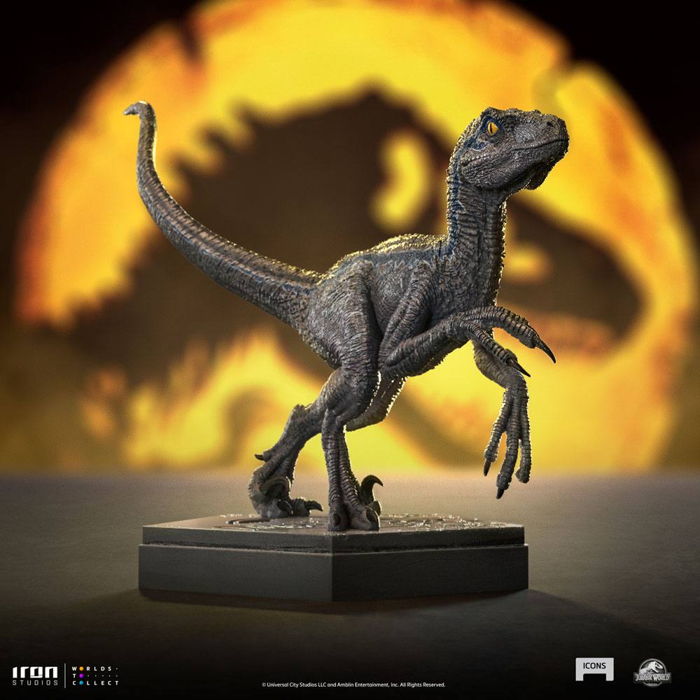 Jurassic World Icons Statue Velociraptor Blue 9 cm Image 9