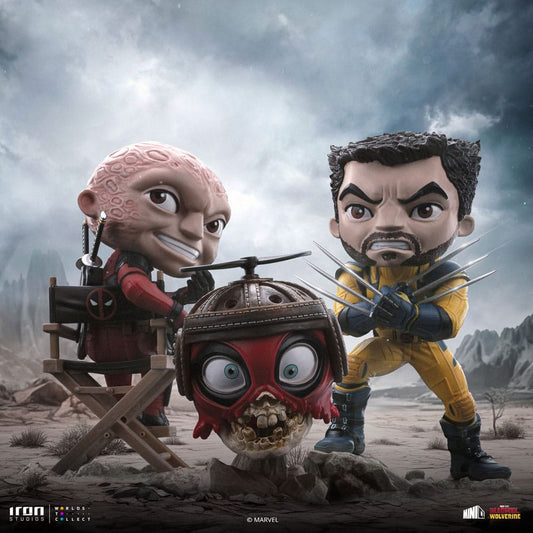 Deadpool & Wolverine Mini Co. PVC Figur Deadpool and Wolverine set Unmasked 14 cm Image 1