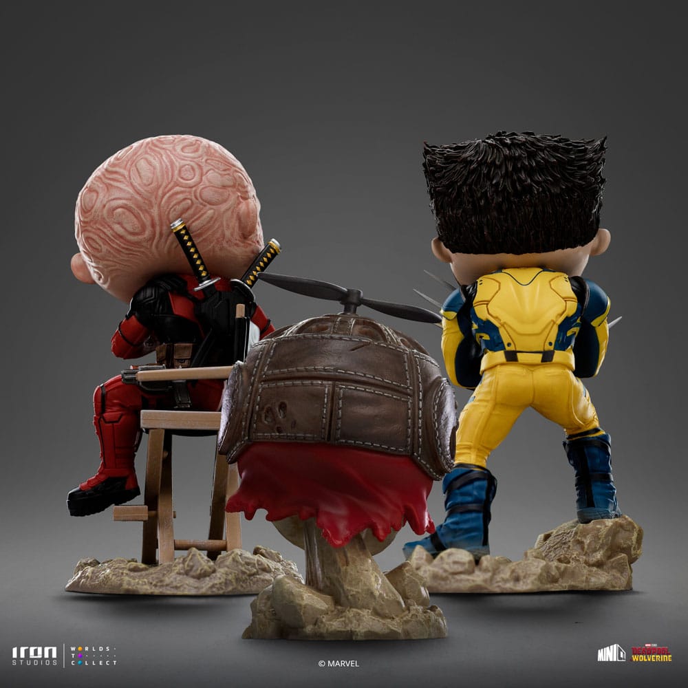 Deadpool & Wolverine Mini Co. PVC Figur Deadpool and Wolverine set Unmasked 14 cm Image 3