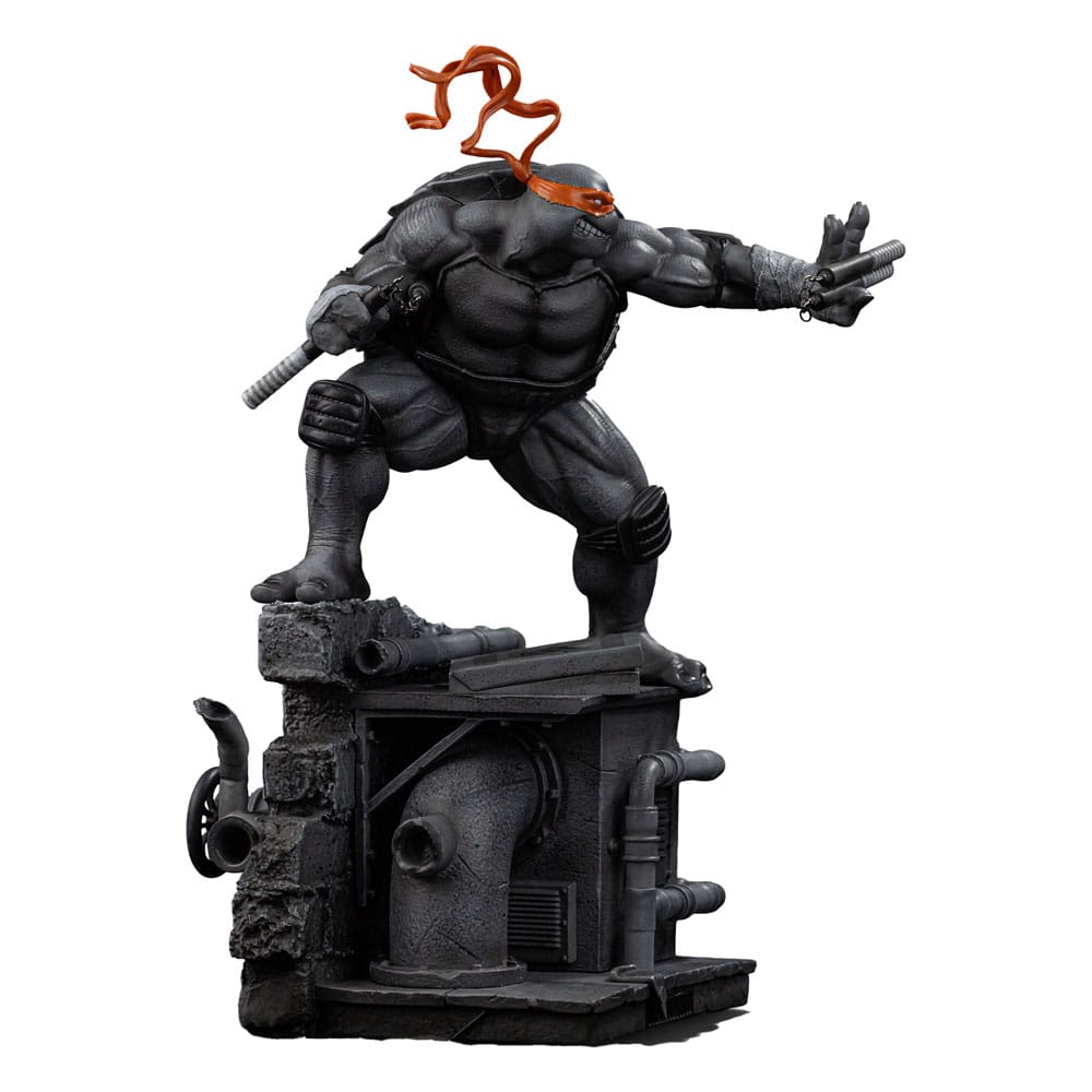 Teenage Mutant Ninja Turtles Art Scale Statue 1/10 Michelangelo Black and White Variant 26 cm heo exclusive Image 1