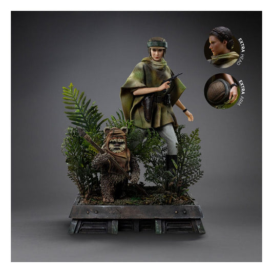 Star Wars Episode VI Art Scale Statue 1/10 Leia and Wicket 21 cm Image 1