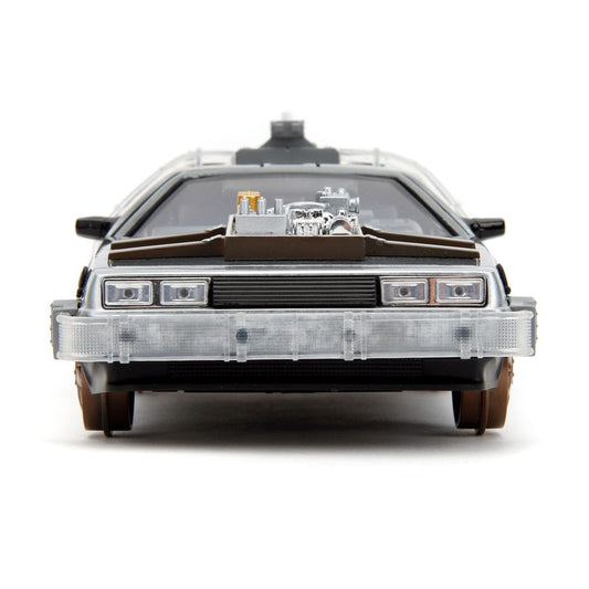 Zurück in die Zukunft III Hollywood Rides Diecast Modell 1/24 DeLorean Time Machine Railroad Wheels Image 2